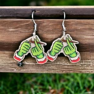 New Christmas grinch novelty earrings